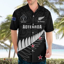 Personalised New Zealand Cricket Hawaiian Shirt Go Champions World Cup