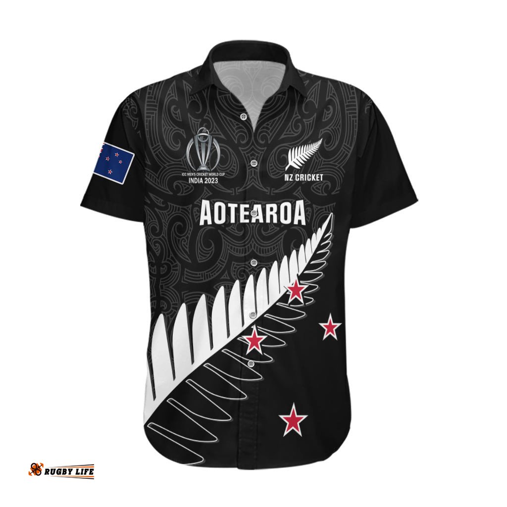 Personalised New Zealand Cricket Hawaiian Shirt Go Champions World Cup