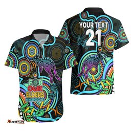Custom Kangaroos Football Aboriginal Art Hawaiian Shirt NAIDOC Indigenous Tribal
