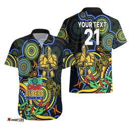 Custom Titans Rugby Aboriginal Art Hawaiian Shirt NAIDOC Indigenous Tribal