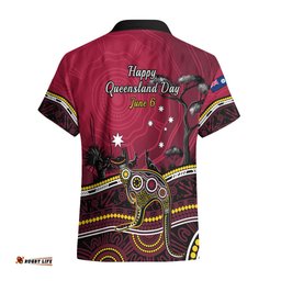 June 6 Queensland Day Hawaiian Shirt Australian Aboriginal Art