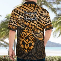 Matariki New Zealand Hawaiian Shirt Maori New Year Tiki Gold Version