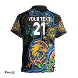Custom Eagles Football Aboriginal Art Hawaiian Shirt NAIDOC Indigenous Tribal