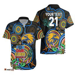 Custom Eagles Football Aboriginal Art Hawaiian Shirt NAIDOC Indigenous Tribal