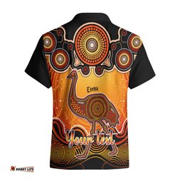 Personalised Australia Aquarius Emu Zodiac Hawaiian Shirt Auz Astrology Aboriginal Red