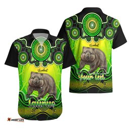 Personalised Australia Taurus Wombat Zodiac Hawaiian Shirt Auz Astrology Aboriginal Green