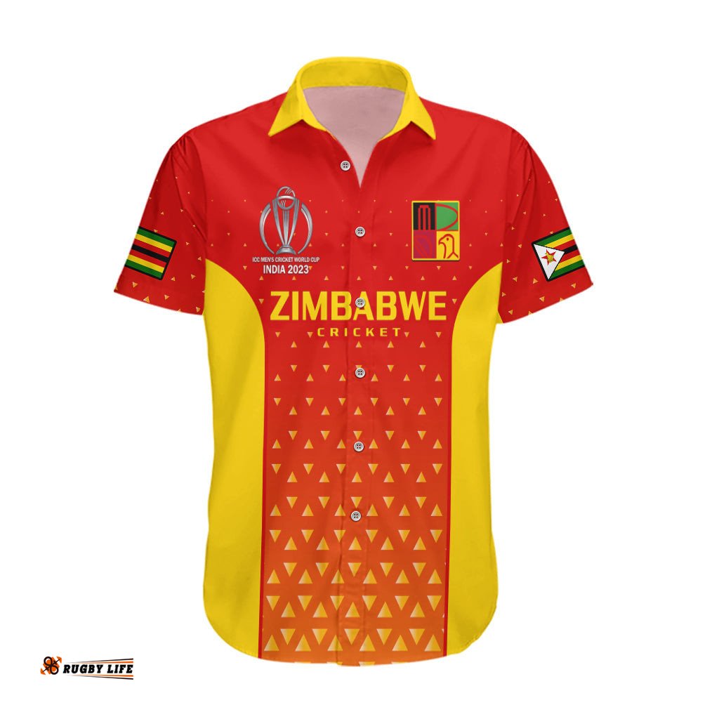 Personalised Zimbabwe Cricket Hawaiian Shirt Go Chevrons Dynamic Version