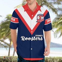 Roosters Rugby Hawaiian Shirt Tricolours 1908 Sporty Version
