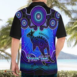 Personalised Australia Aries Kangaroo Zodiac Hawaiian Shirt Auz Astrology Aboriginal Blue