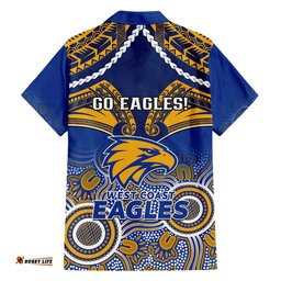 West Coast Football Hawaiian Shirt Eagles Aboriginal Mix Polynesian Pattern