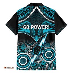 Port Adelaide Football Hawaiian Shirt Power Aboriginal Mix Polynesian Pattern