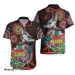 Bombers Football Aboriginal Art Hawaiian Shirt NAIDOC Indigenous Tribal