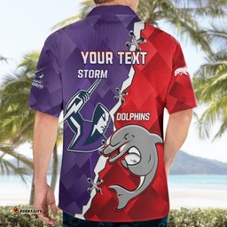 Personalised Storm Mix Dolphins Rugby Hawaiian Shirt Sporty Version