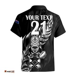 Custom Text And Number New Zealand All Black Rugby Hawaiian Shirt