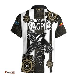 NAIDOC Collingwood Football Hawaiian Shirt Proud To Be Magpies Aboriginal Version