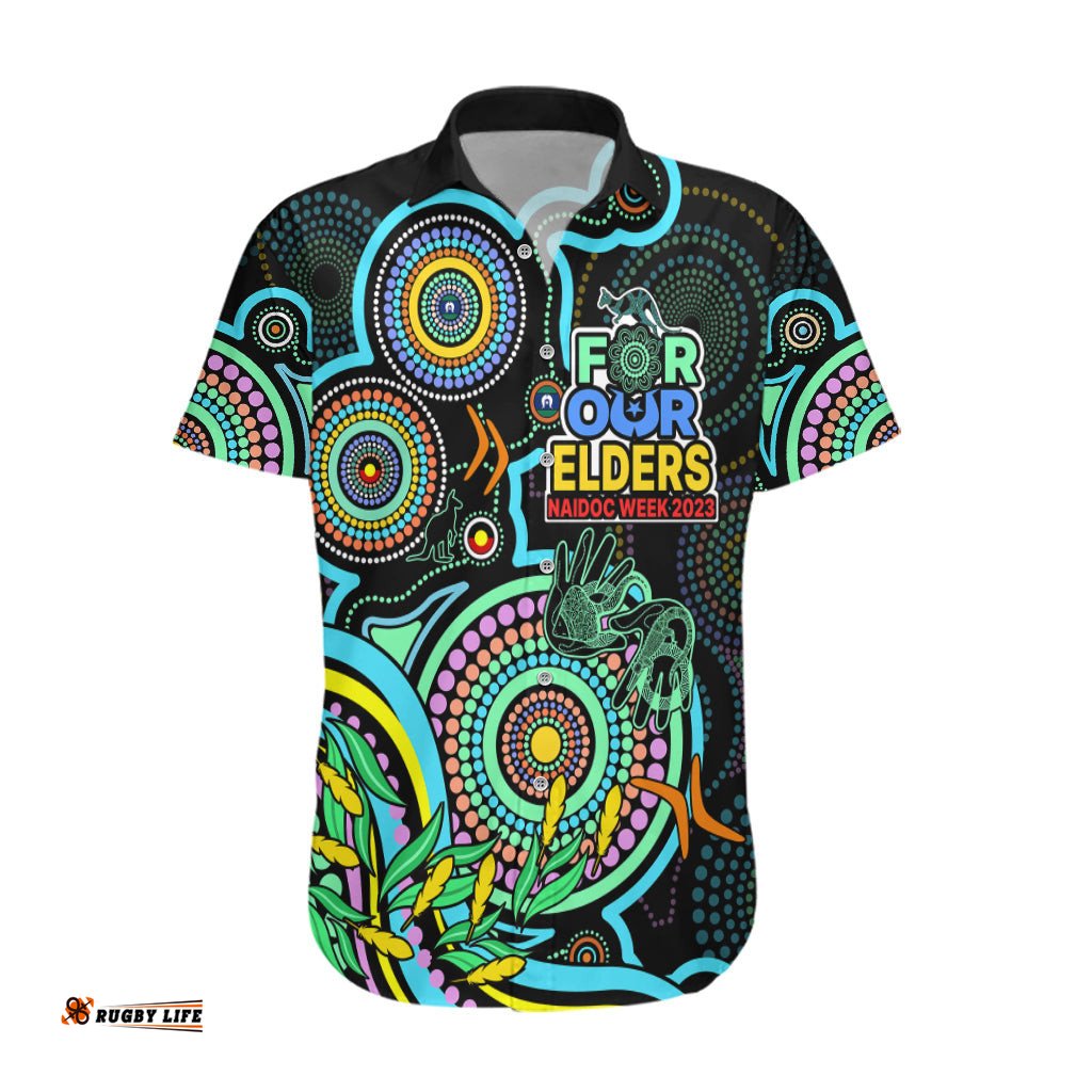 Custom NAIDOC Week Hawaiian Shirt Indigenous Tribal Ver.02 Aqua