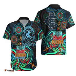 Carlton Blues Football Aboriginal Art Hawaiian Shirt NAIDOC Indigenous Tribal