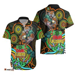 Tigers Rugby Aboriginal Art Hawaiian Shirt NAIDOC Indigenous Tribal