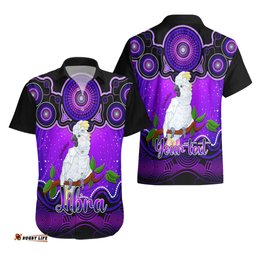 Personalised Australia Libra Cockatoo Zodiac Hawaiian Shirt Auz Astrology Aboriginal Purple