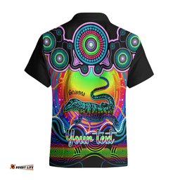 Personalised Australia Capricorn Goanna Zodiac Hawaiian Shirt Auz Astrology Aboriginal Rainbow