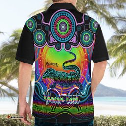 Personalised Australia Capricorn Goanna Zodiac Hawaiian Shirt Auz Astrology Aboriginal Rainbow