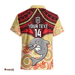 Personalised Dolphins Rugby Hawaiian Shirt Aboriginal Mix Polynesian Pattern