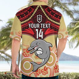 Personalised Dolphins Rugby Hawaiian Shirt Aboriginal Mix Polynesian Pattern