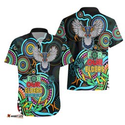 Magpies Football Aboriginal Art Hawaiian Shirt NAIDOC Indigenous Tribal