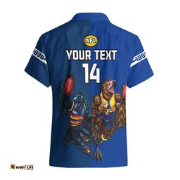Personalised Eagles And Crows Football Hawaiian Shirt West Coast Mix Adelaide Sporty Version
