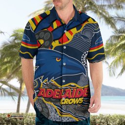 Custom Text And Number The Crows Football Hawaiian Shirt Adelaide Be Unique Aboriginal Dots