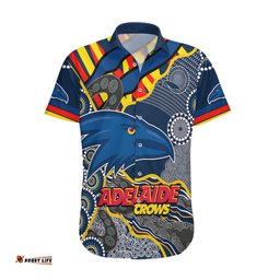Custom Text And Number The Crows Football Hawaiian Shirt Adelaide Be Unique Aboriginal Dots