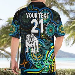 Custom Bulldogs Rugby Aboriginal Art Hawaiian Shirt NAIDOC Indigenous Tribal