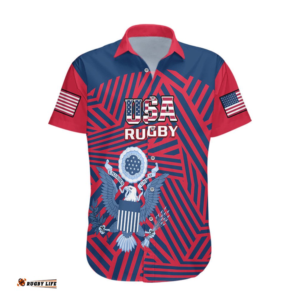 United States Rugby Hawaiian Shirt USA Go Eagles Pacific