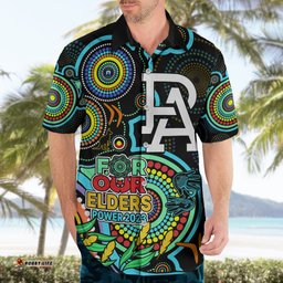 Custom Port Adelaide Football Aboriginal Art Hawaiian Shirt NAIDOC Indigenous Tribal