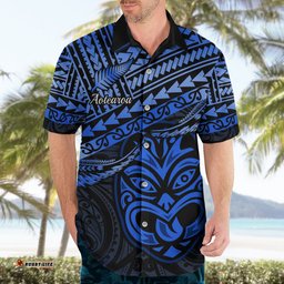 Personalised Matariki New Zealand Hawaiian Shirt Maori New Year Tiki Blue Version