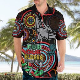 Custom Bombers Football Aboriginal Art Hawaiian Shirt NAIDOC Indigenous Tribal