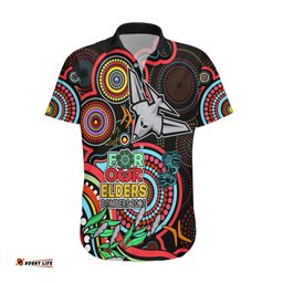 Custom Bombers Football Aboriginal Art Hawaiian Shirt NAIDOC Indigenous Tribal