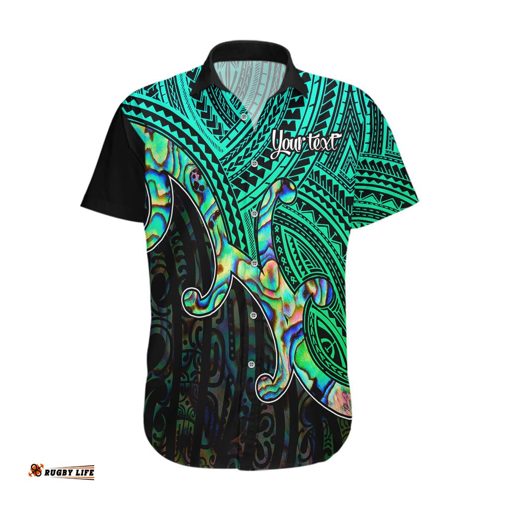 Custom Aotearoa Papua Shell Hawaiian Shirt Maori Tribal Pattern
