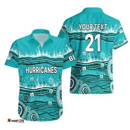 Custom Text And Number Australia Heat Cricket Hawaiian Shirt Indigenous