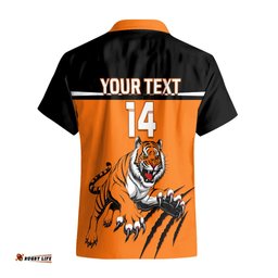 Personalised Wests Tigers Rugby Hawaiian Shirt Orange Simple Style