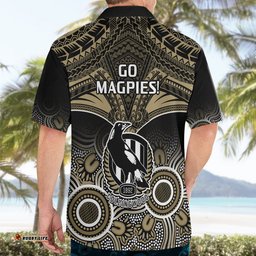 Collingwood Football Hawaiian Shirt Go Magpies Aboriginal Mix Polynesian Pattern
