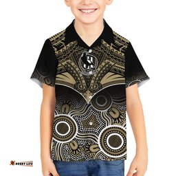 Collingwood Football Hawaiian Shirt Go Magpies Aboriginal Mix Polynesian Pattern