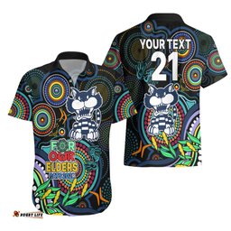 Custom Cats Football Aboriginal Art Hawaiian Shirt NAIDOC Indigenous Tribal