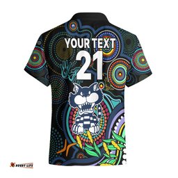 Custom Cats Football Aboriginal Art Hawaiian Shirt NAIDOC Indigenous Tribal