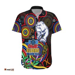 Custom Bulldogs Football Aboriginal Art Hawaiian Shirt NAIDOC Indigenous Tribal