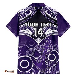 Personalised Dockers Football Hawaiian Shirt Fremantle Aboriginal Mix Polynesian Pattern