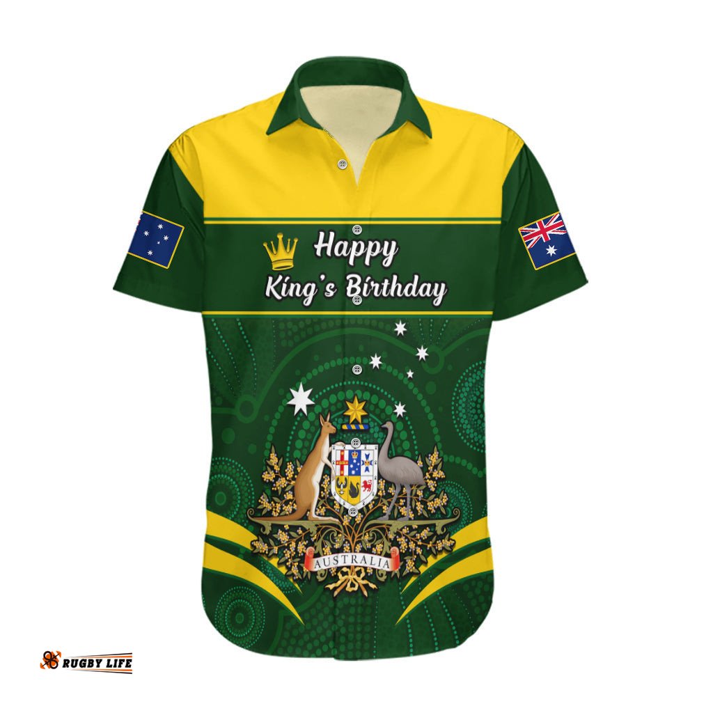 12 June Australia King Birthday Hawaiian Shirt Aboriginal National Color