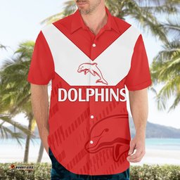 NRL Dolphins Rugby Hawaiian Shirt Simple Red Style