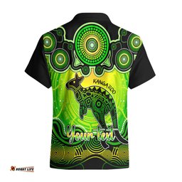 Personalised Australia Aries Kangaroo Zodiac Hawaiian Shirt Auz Astrology Aboriginal Green