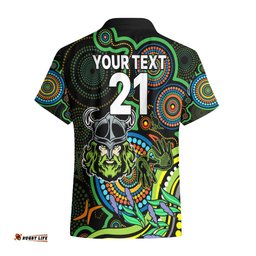 Custom Raiders Rugby Aboriginal Art Hawaiian Shirt NAIDOC Indigenous Tribal